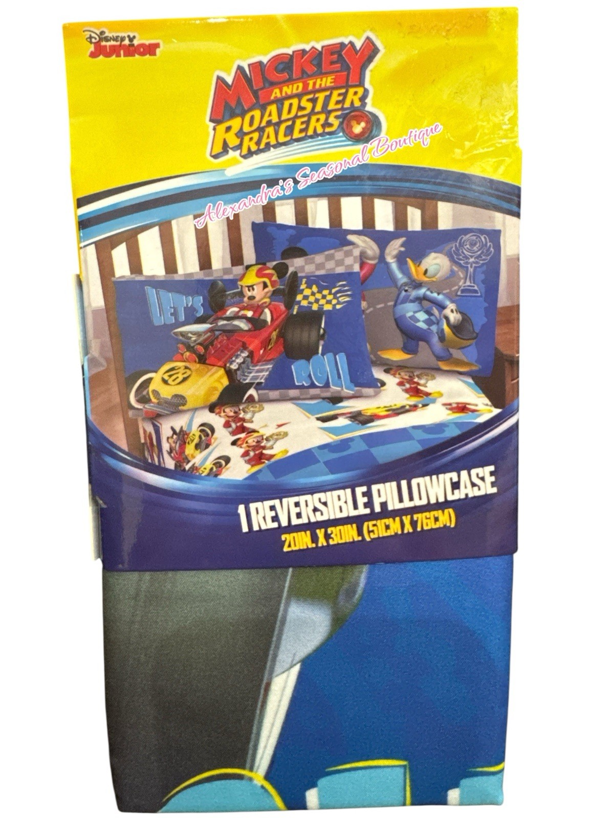 Disney Junior Mickey and The Roadster Racers Reversible Pillowcase 20” x 30” New gallery