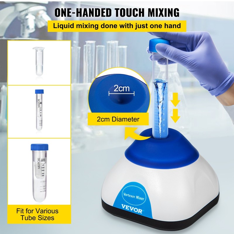 Vortex Mixer, 3000RPM Mini Vortex Mixer Shaker, Touch Function Scientific Lab Vo gallery