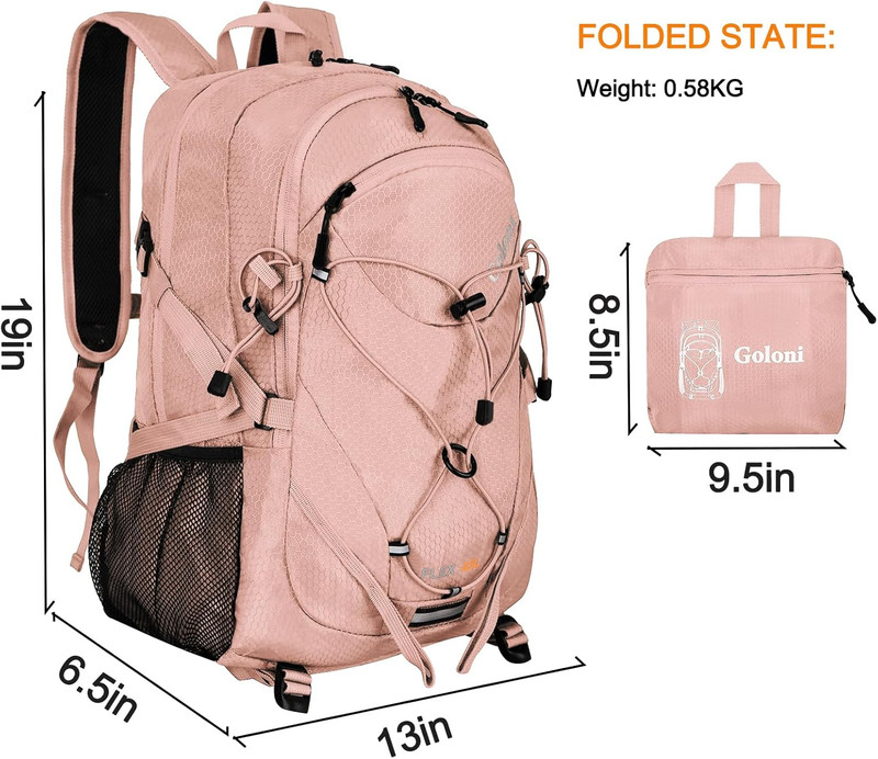 45L Hiking Backpack Lightweight Foldable, Waterproof Camping Backpack with Rain 2