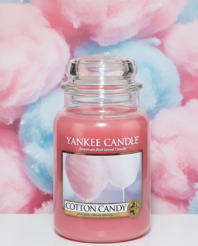Yankee Candle Returning Favorite COTTON CANDY 22 Oz Single Wick Large Jar NEW gallery