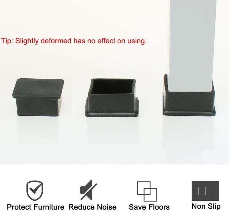 Rubber Rectangle Chair Leg Caps End Pad Feet Cover Furniture Slider Floor Pro... gallery