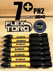 DEWALT FlexTorq 7 Piece Bit Set Phillips #2 PH2 2-1/4″ in. IMPACT READY NEW