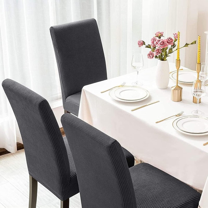 4/6 Pieces Restaurant Chair Covers Elastic Corn Kernel Decorative Protectors gallery
