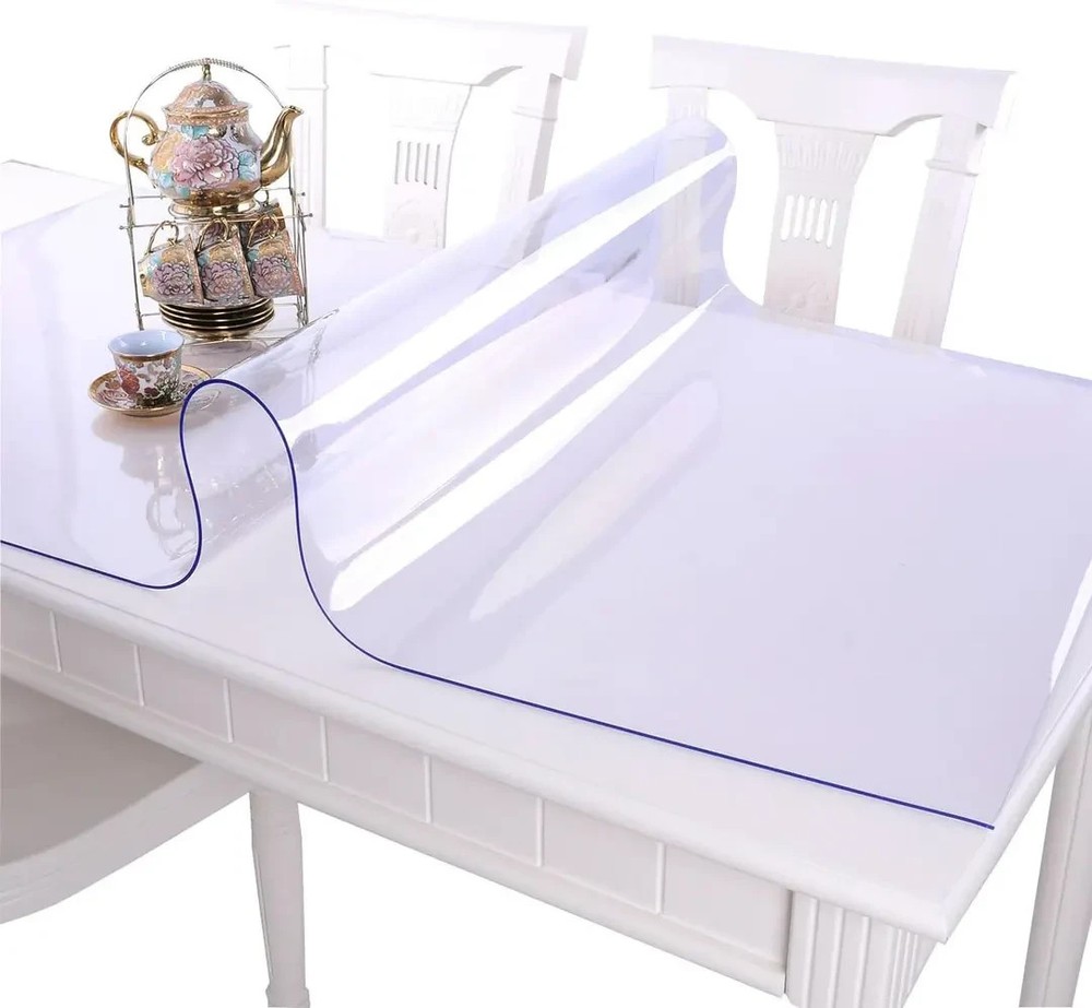 NECAUX Custom Multisize 1.5mm Thick Clear PVC Table Cover Protector - 40 x 60 In