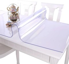 NECAUX Custom Multisize 1.5mm Thick Clear PVC Table Cover Protector – 40 x 60 In