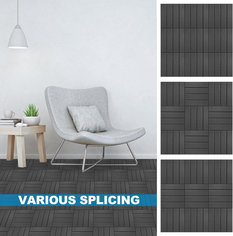 12x12" Plastic Interlocking Composite Decking Floor Deck Tiles For Patio Bacony gallery