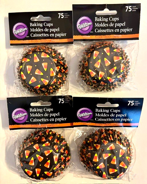 Wilton Candy Corn Cupcake Liners 2" Retired Halloween 4 packs of 75 count gallery