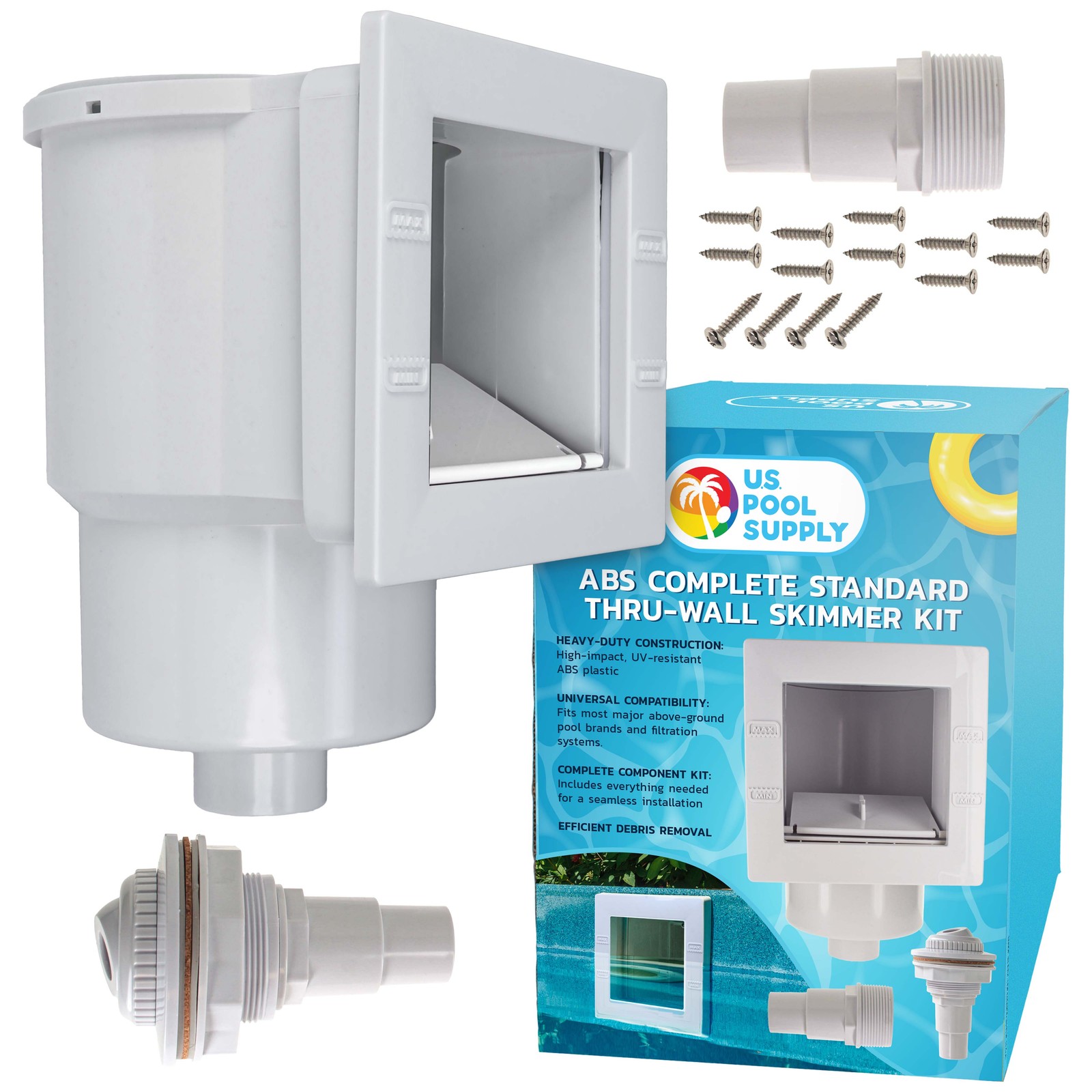 U.S. Pool Supply Standard Pool Skimmer Kit Above Ground Thru-Wall Kit gallery