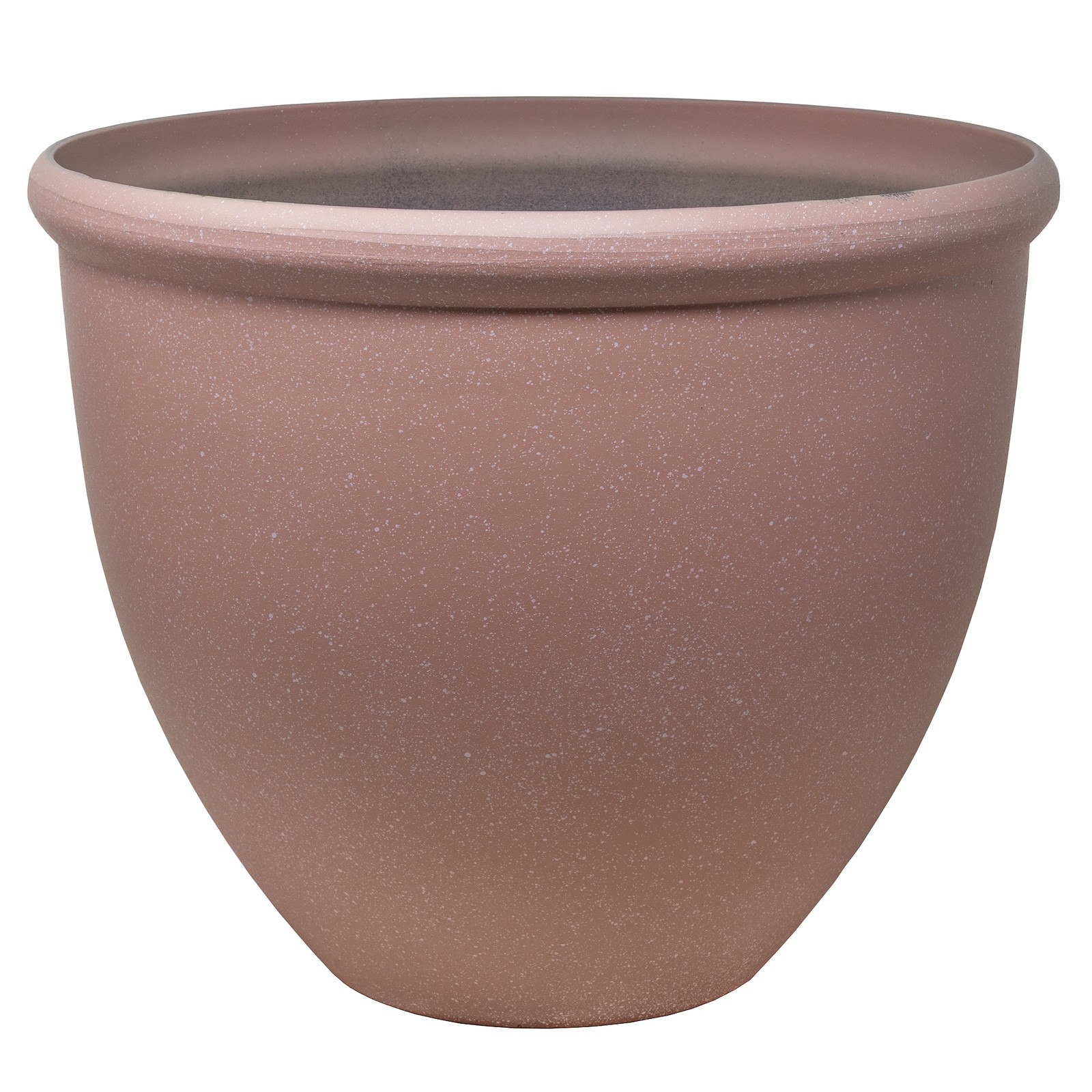 Garden Elements TerraStone Classic Smooth Round Planter, Terracotta, 16in gallery