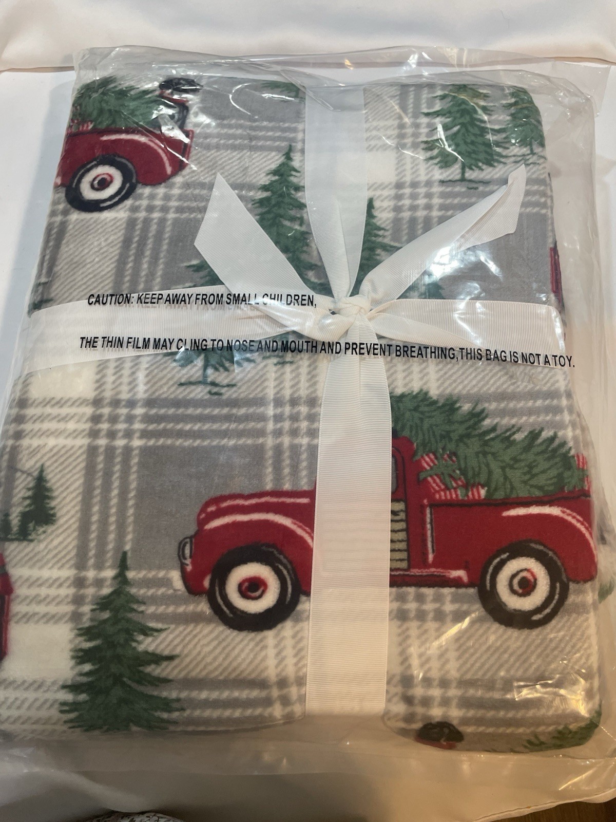 North Pole Trading Oversized 50x60 Plush Soft Throw Red Christmas Truck gallery