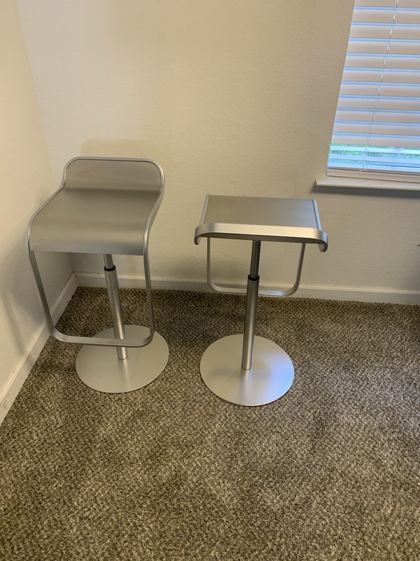 Lapalma Lem Piston Stool Chair Made in Italy Matte Silver Seat Counter Height gallery