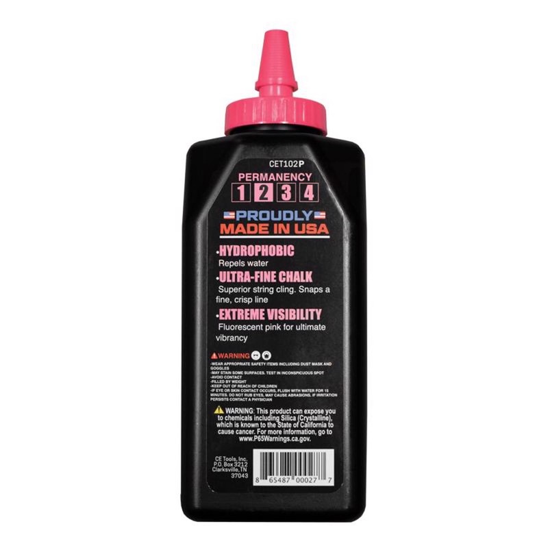 CE Tools Extreme Visibility 10 oz Standard Marking Chalk Fluorescent Pink gallery