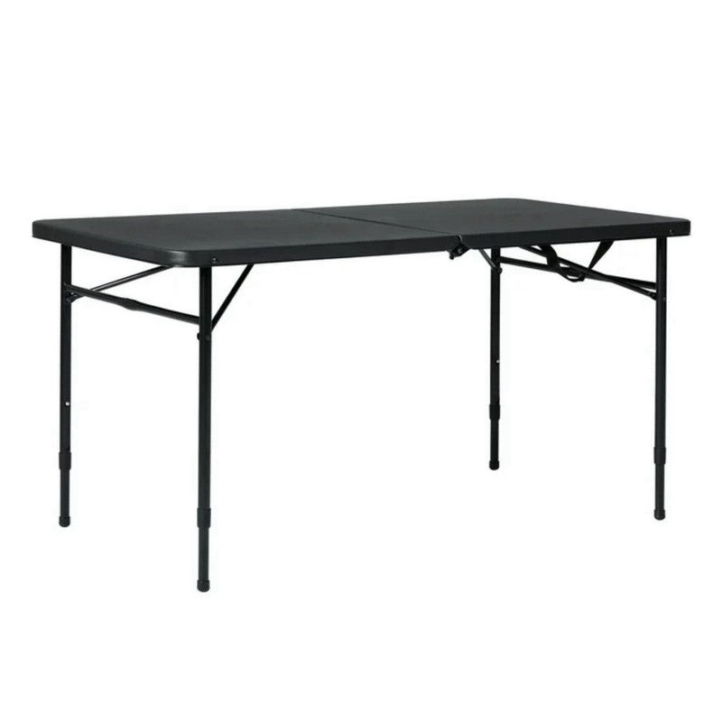 4FT Fold in Half Adjustable Folding Table Portable Indoor Outdoor Black 4 Seat gallery
