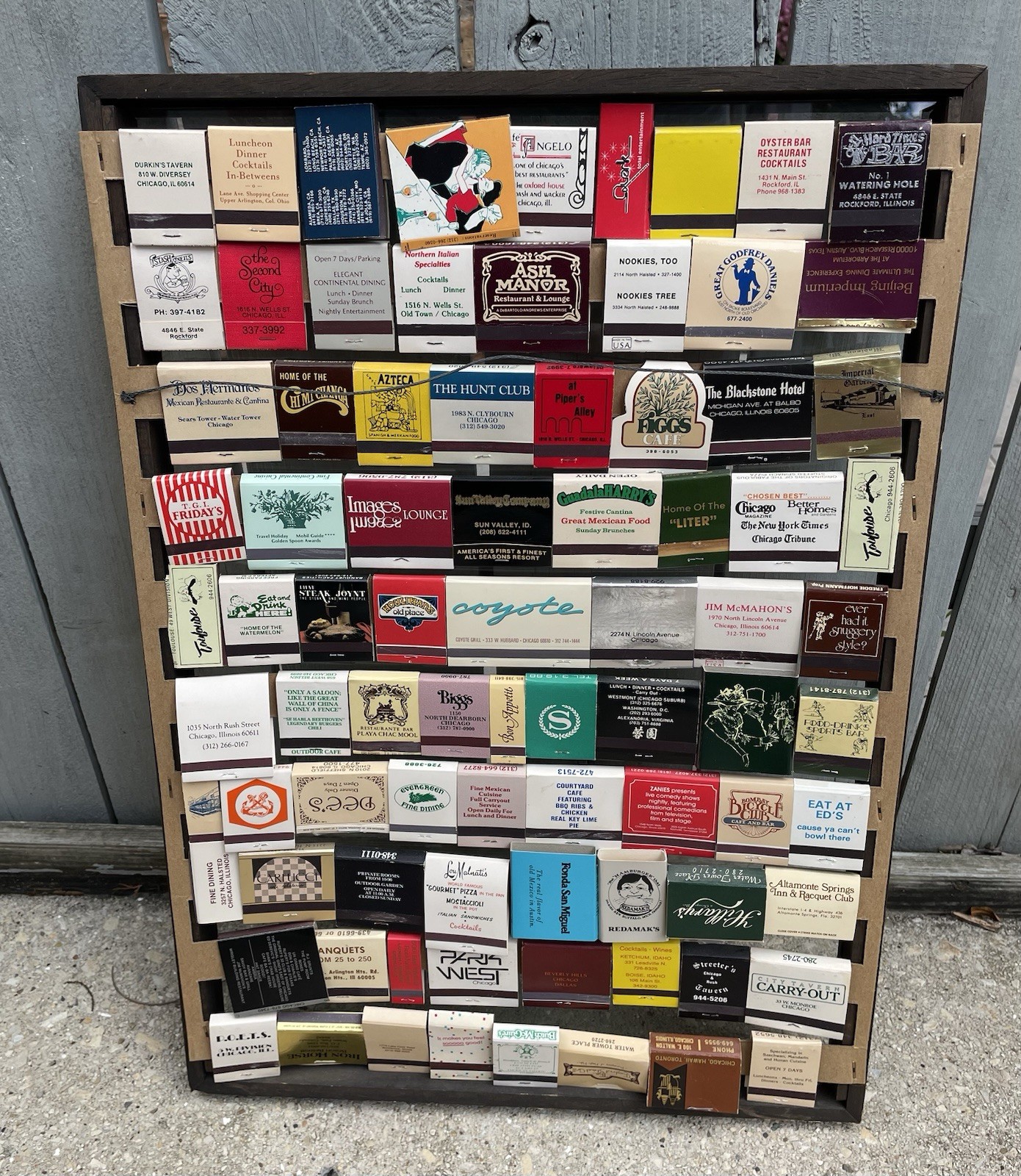 Matchbook Display Rack With 80 + Matchbooks 1980 /90’- Chicago Spots 23" x 15" gallery
