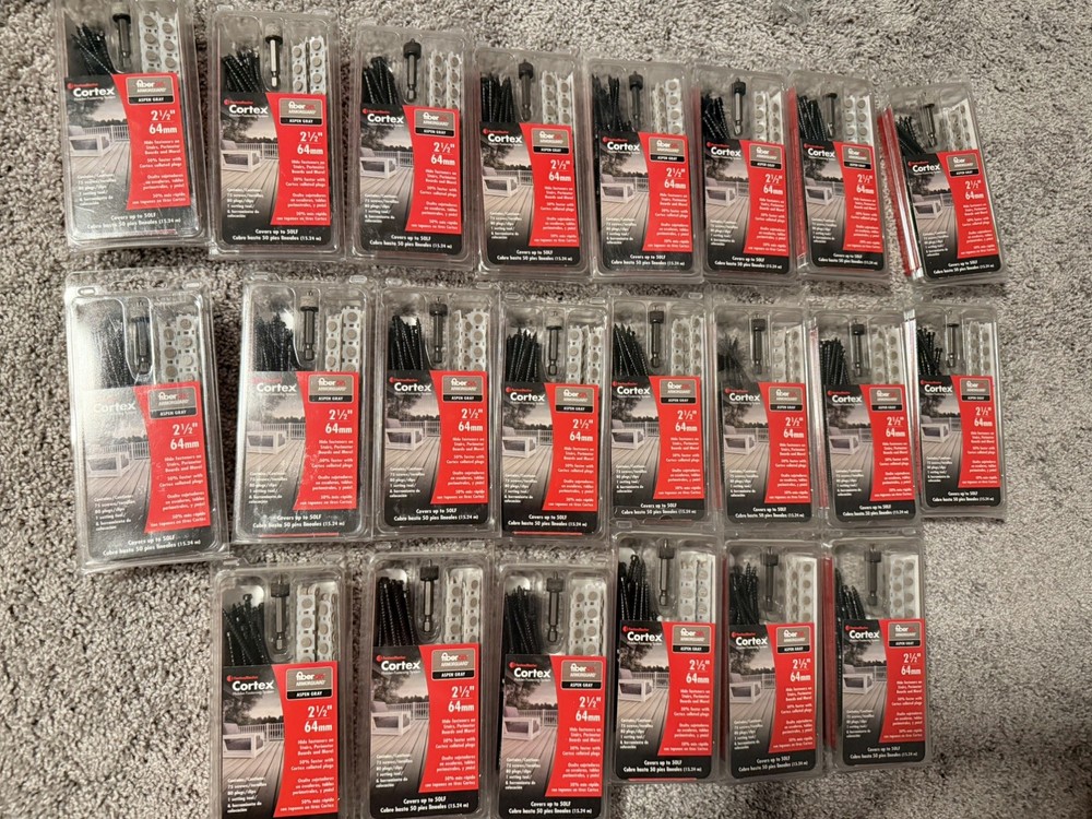 22 box lot- FastenMaster Cortex Fastening System Decking-2-1/2” Aspen Gray