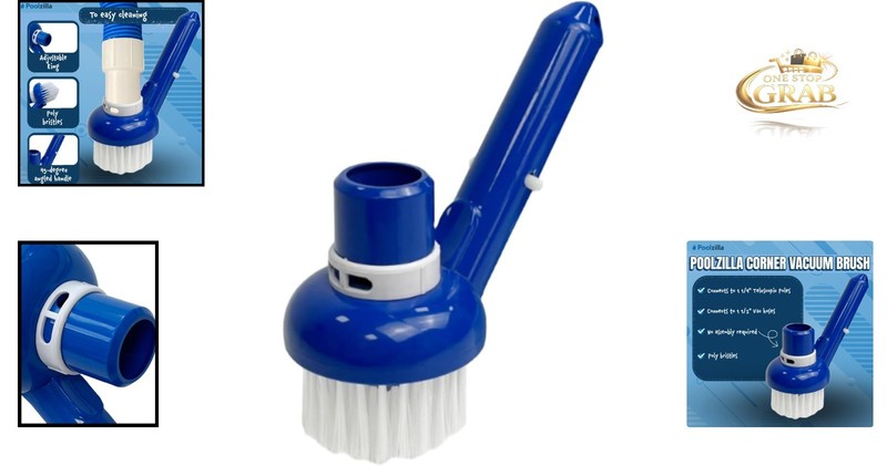 Pool Corner Vacuum Brush with Adjustable Ring for Concrete Vinyl Pools gallery