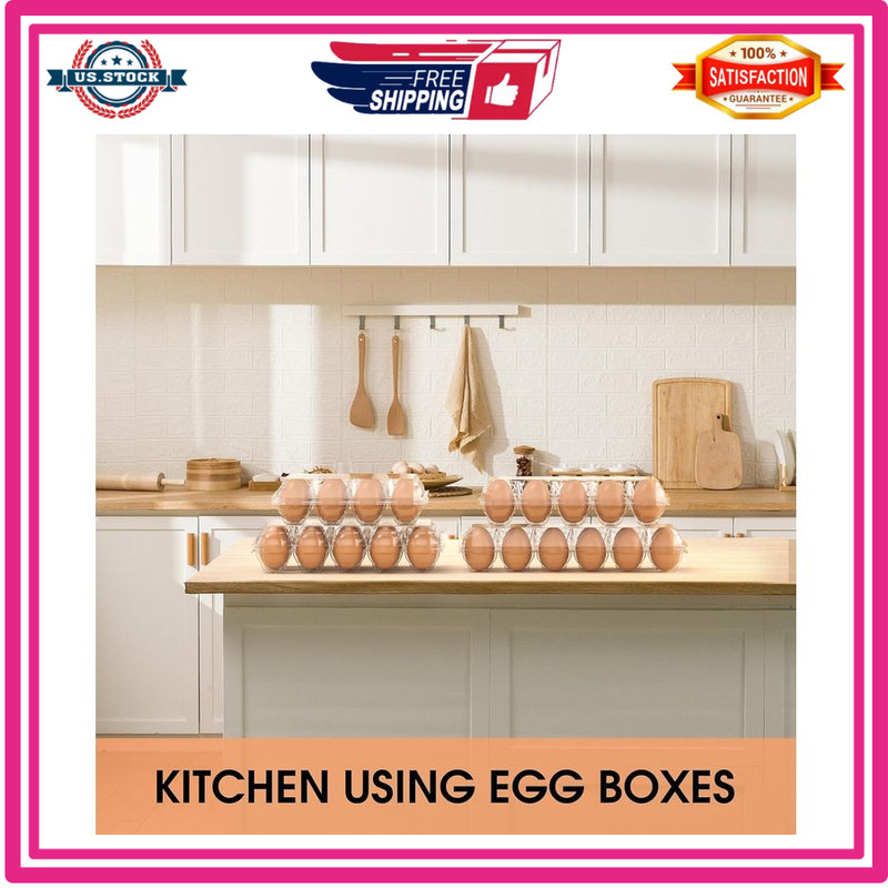 50 Pack Plastic Egg Cartons, 12-Count Clear Reusable Containers for Eggs Crafts gallery