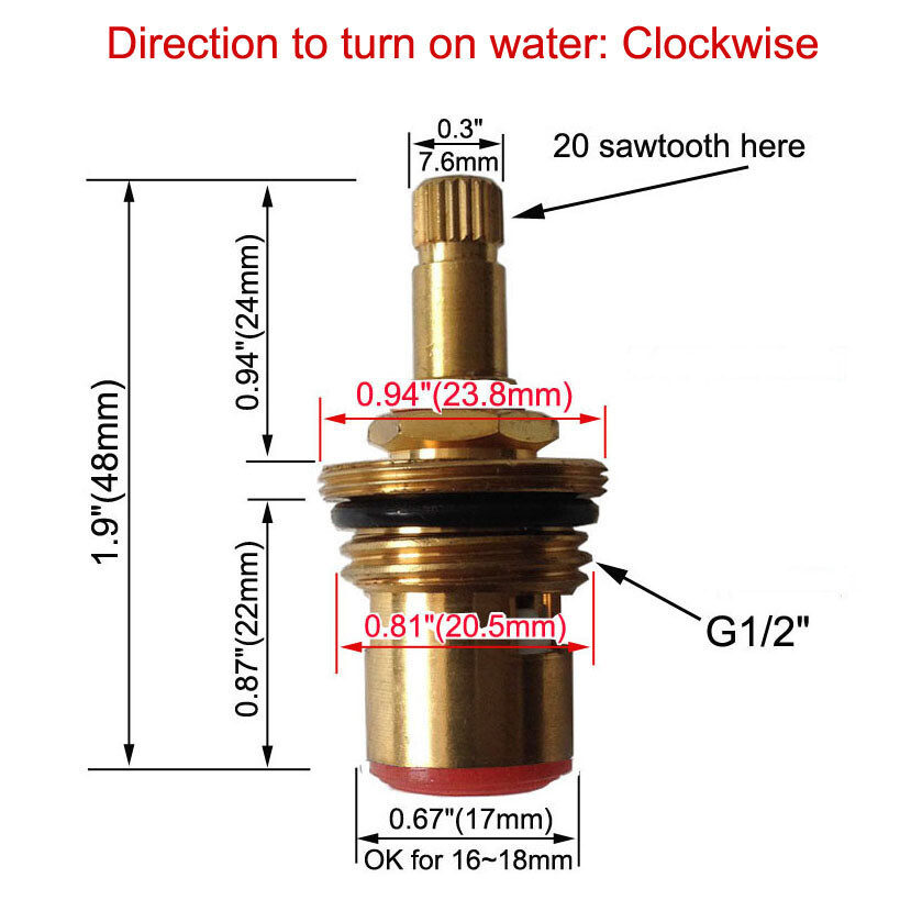 Ceramic Cartridge Faucet Valve Replacement Brass Part - No Leaks - Hot & Cold gallery