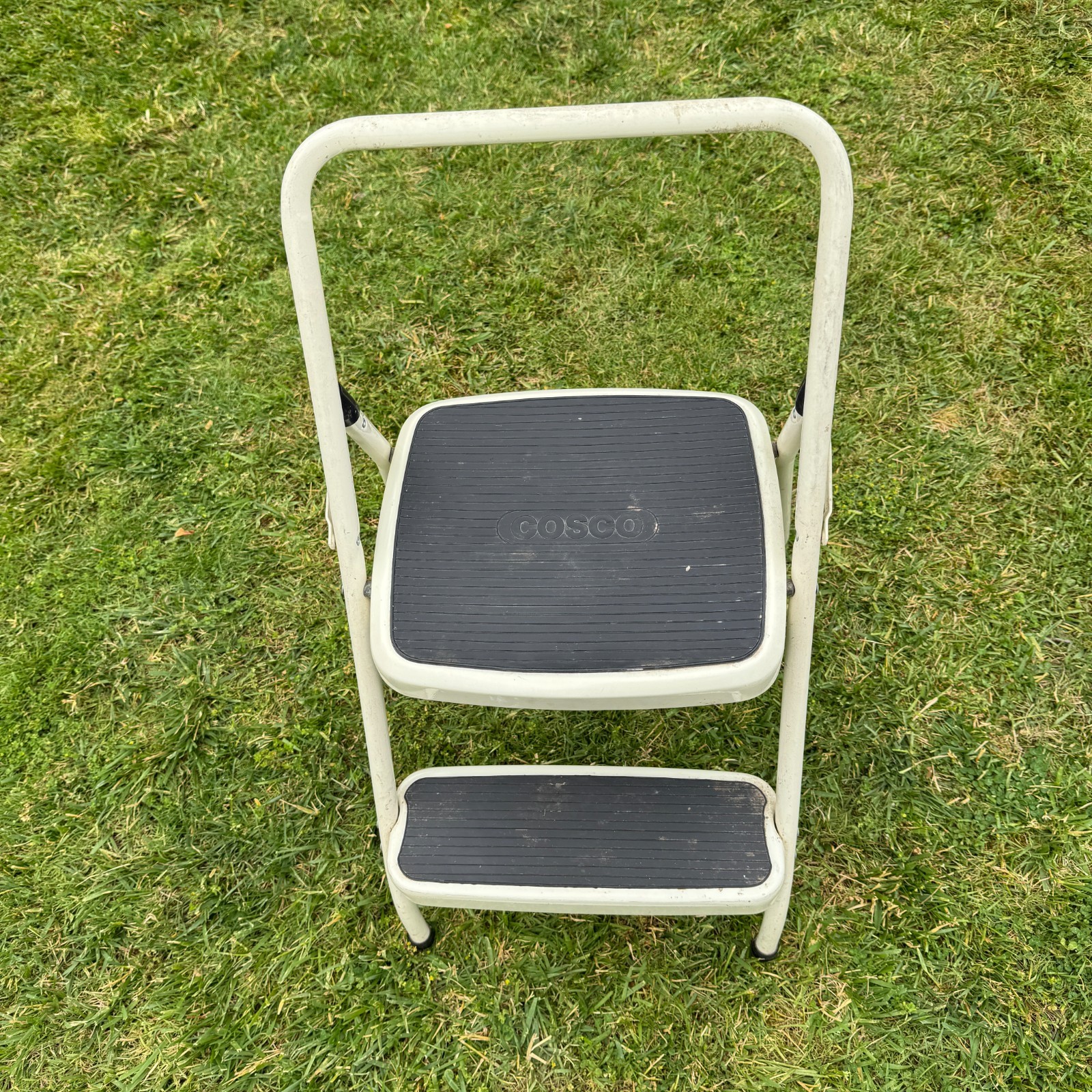 Cosco 2-Step Folding Steel Frame Step Stool Household White Black Slip-Resistant gallery