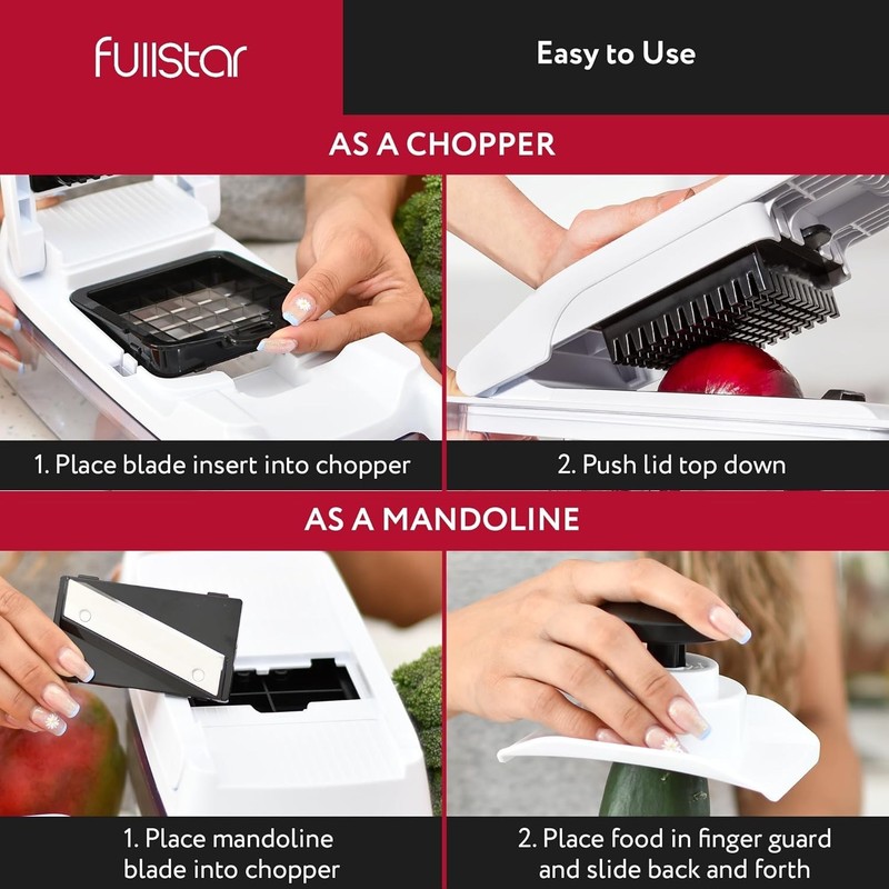 Fullstar Vegetable Chopper & Mandoline Slicer for Kitchen - Food Chopper with Co gallery