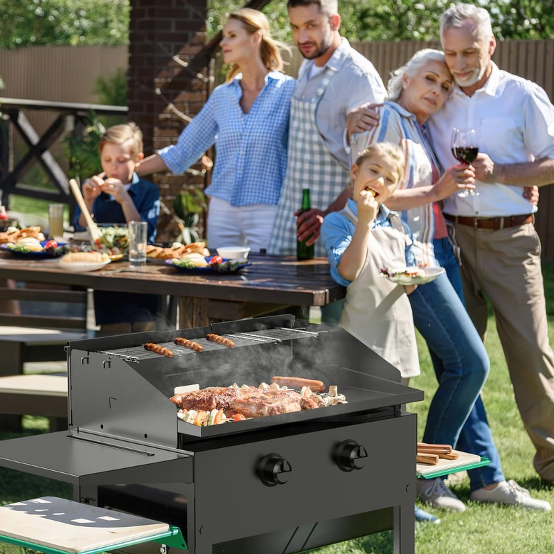 Universal Griddle Wind Guard and Warming Rack Set for Griddle From 28" to 36"... gallery