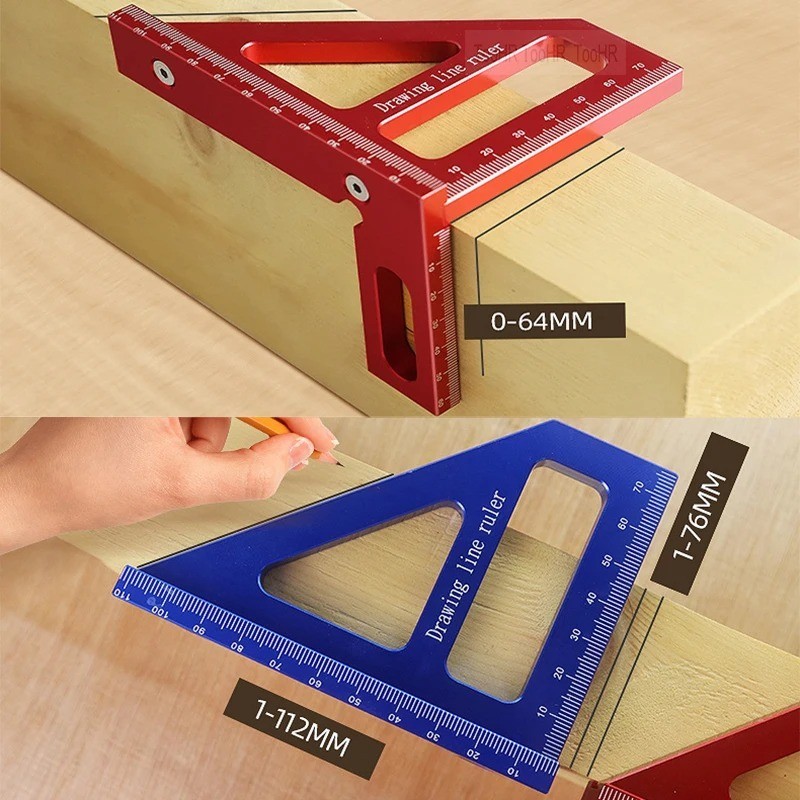 Woodworking Square Protractor Aluminum Alloy Miter Triangle Ruler High Precision gallery