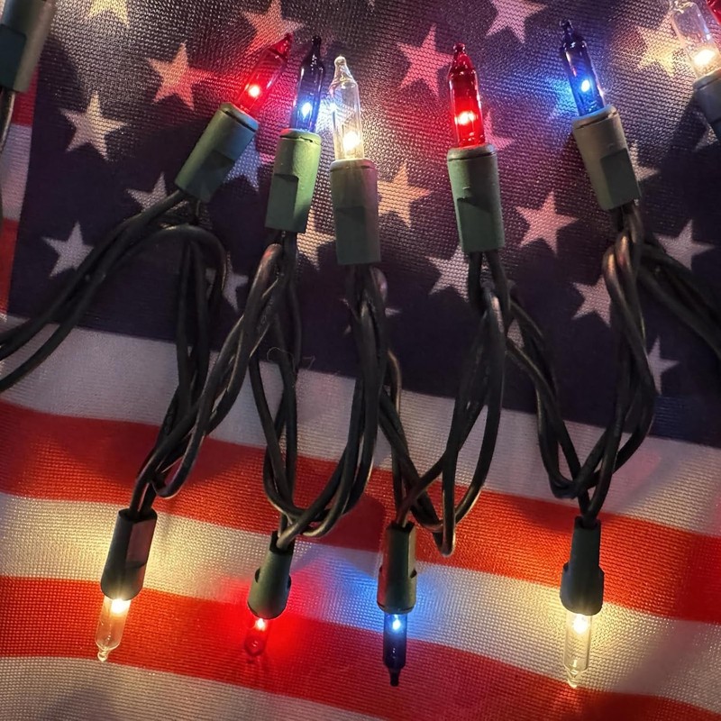 HISHINY Red White Blue Mini String Lights 21ft 100 Count Free Ship gallery