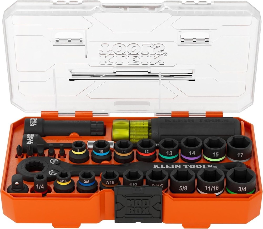 Klein Tools 65400KNECT KNECT Essential Pass Through Impact Socket Wrench Set