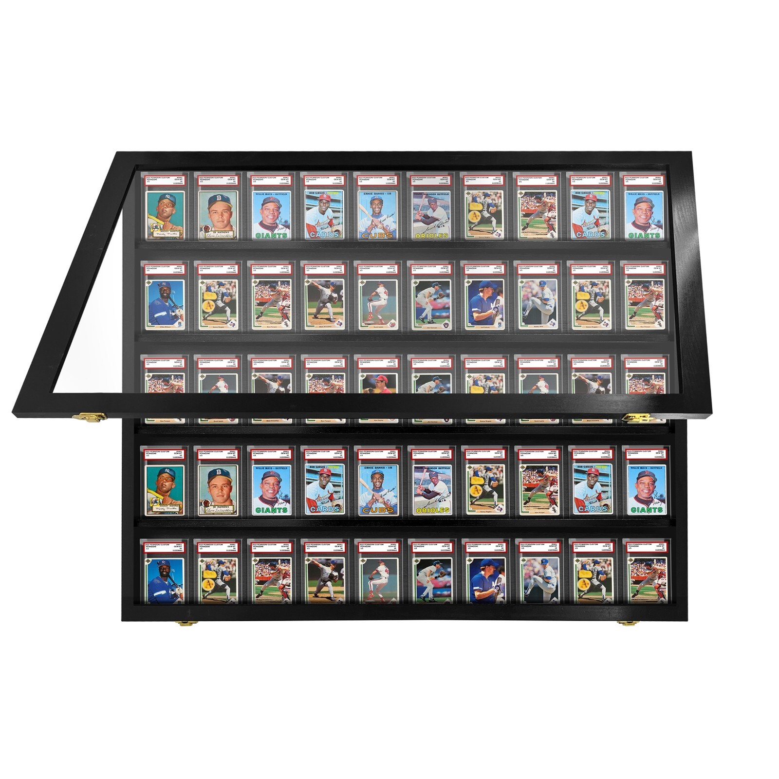Baseball Card Display Case for 50 Graded Baseball Cards / Made in the USA gallery