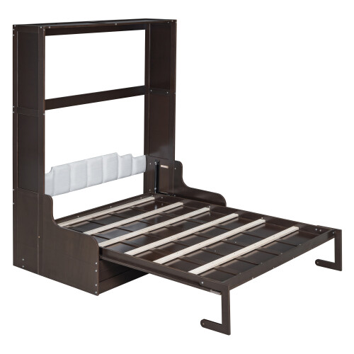Queen Size Murphy Bed w/ Cushion Modern Wood Wall Bed Sofa Chair for Living Room gallery