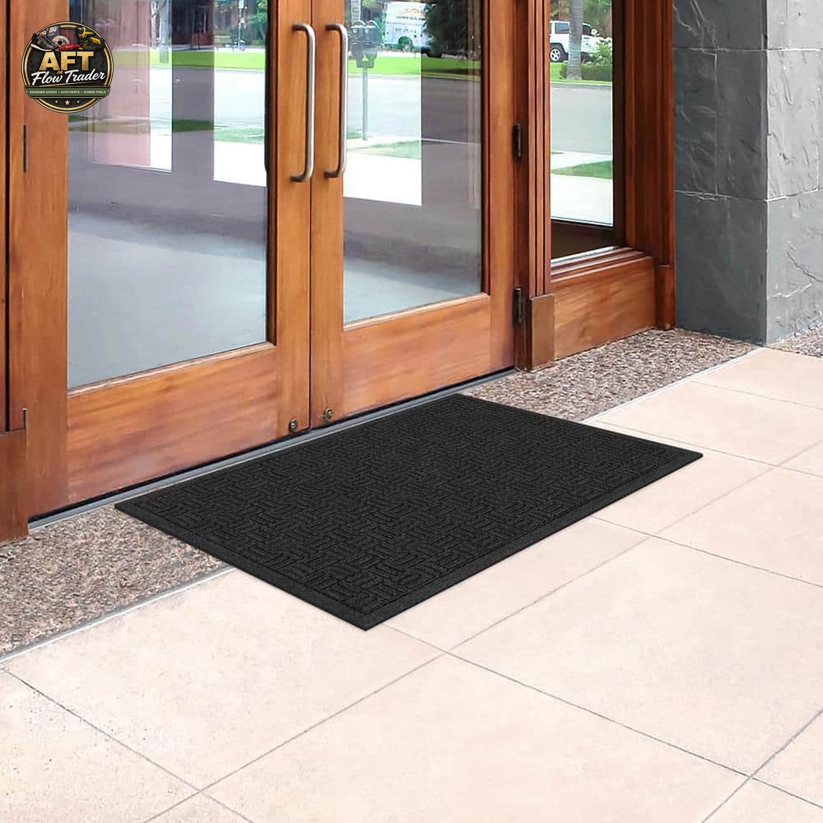 TrafficMaster Black 24" x 36" Recycled Rubber Door Mat gallery