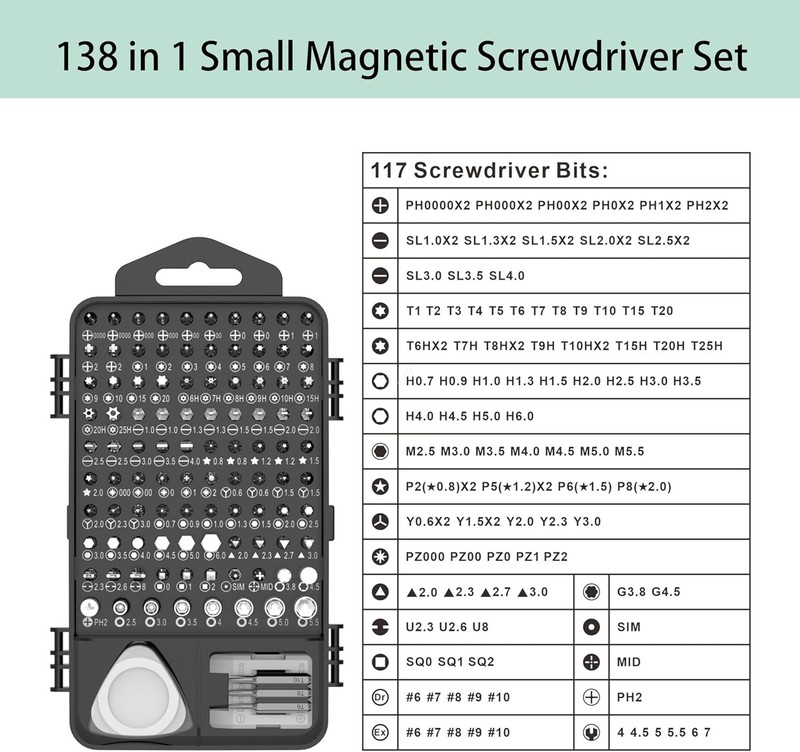 138 in 1 Multi-function TORX Magnetic Repair Tool Precision Screwdriver Set gallery