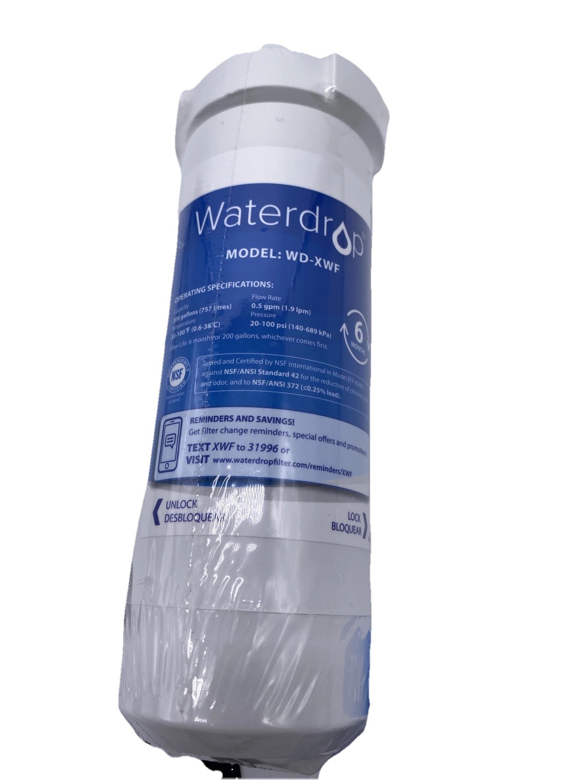 Waterdrop WD-XWF Replacement For GE XWF Refrigerator Water Filter New Sealed gallery