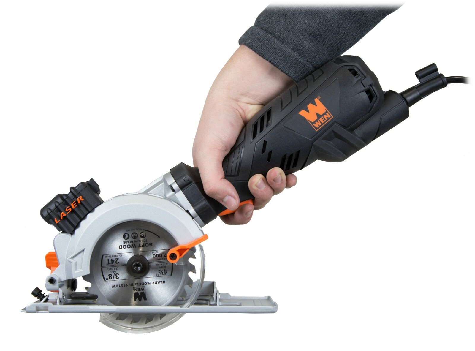 WEN 3625 5-Amp 4-1/2" Beveling Compact Circular Saw with Laser and Carrying Case gallery