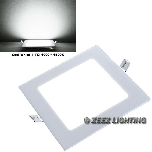 Cool White 15W 7" Square LED Recessed Ceiling Panel Down Light Bulb Lamp Fixture gallery