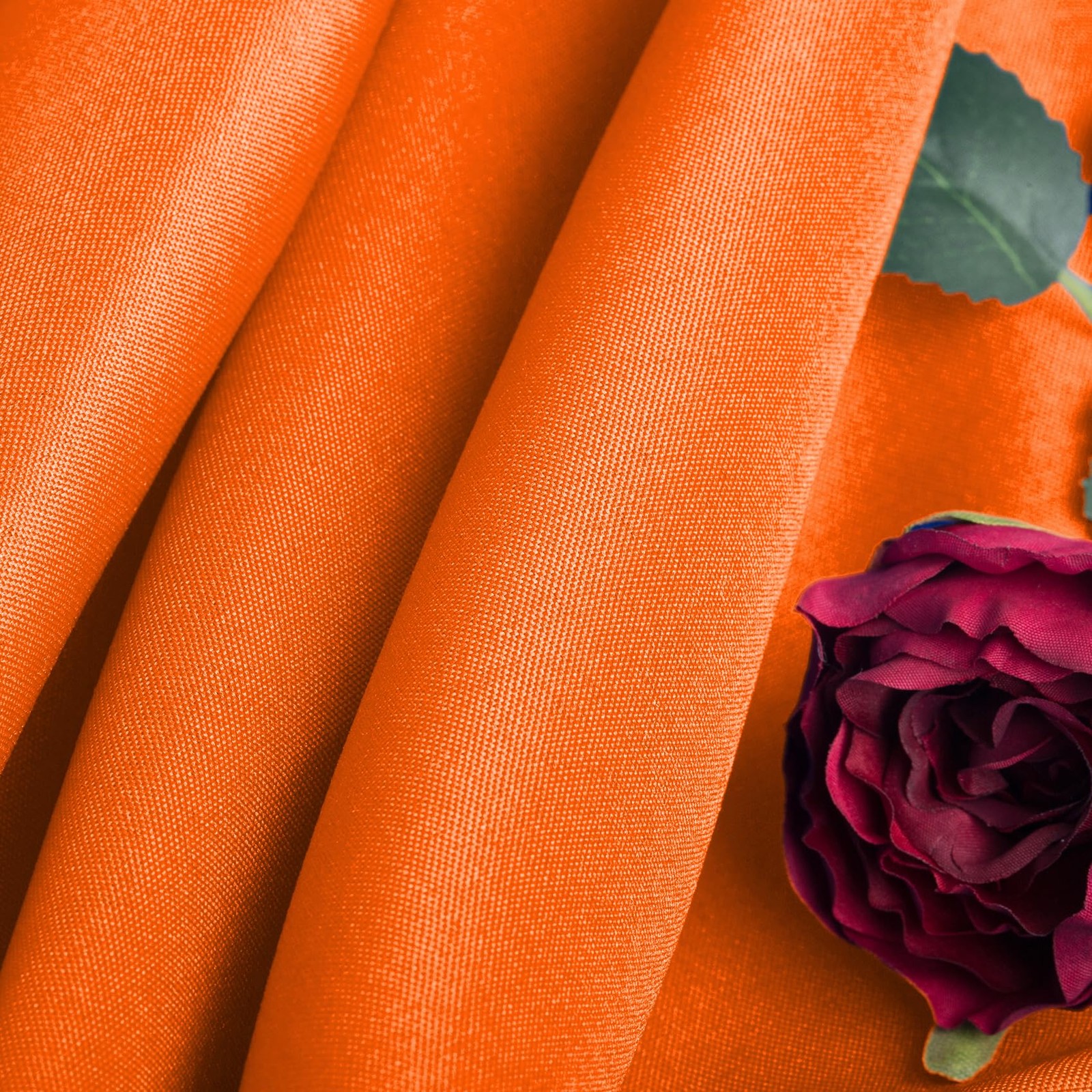 2pack 120 Inch Orange Round Tablecloth Washable Polyester Fabric gallery