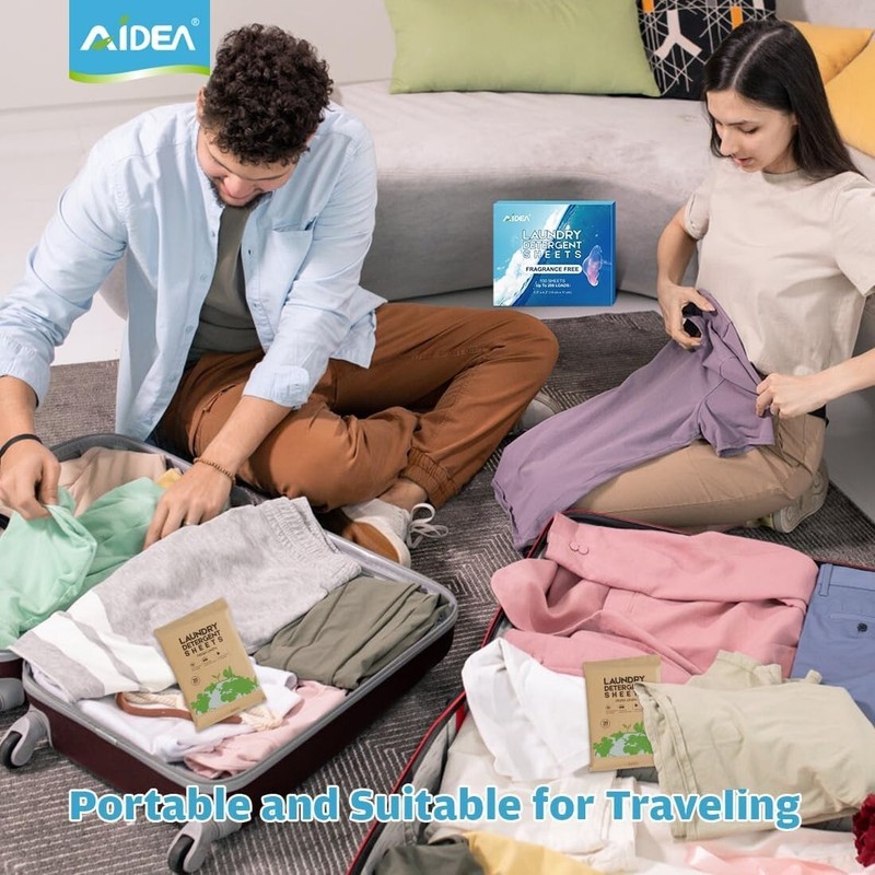 AIDEA Laundry Detergent Sheets, Unscented-(100 Loads) 50 Sheets, Eco-Friendly gallery