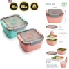 Salad Lunch Containers To Go, 2 Pack 52-oz Bowls with 3 Compartments, Dressin... gallery