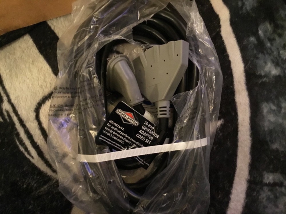 Briggs & Stratton 20 Amp Generator Adapter Cord Set - 25' Long 4 Outlets - New