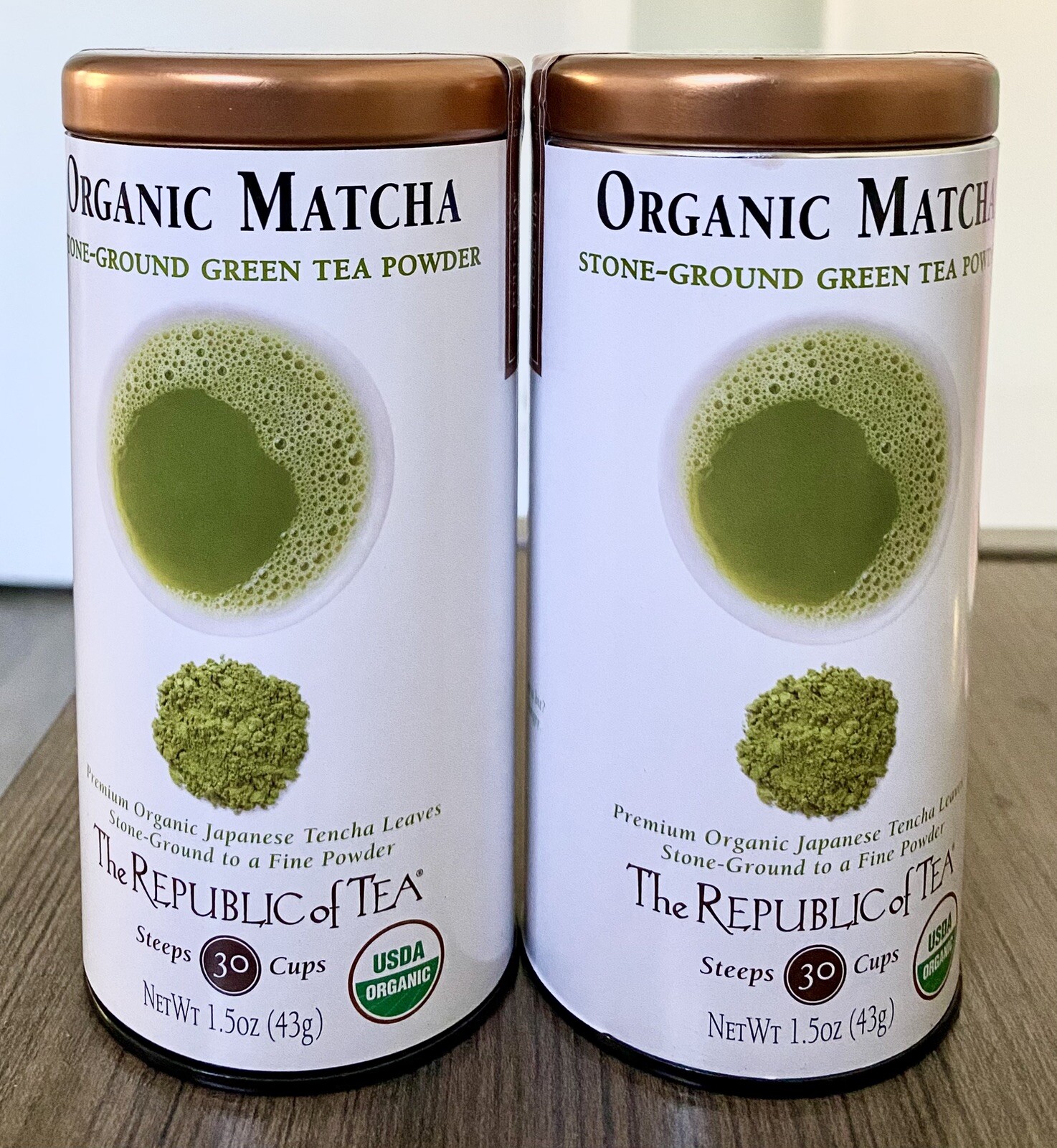 2 Organic Matcha Stone Ground Green Tea Powder Republic Of Tea ~1.5oz 30 Cups gallery