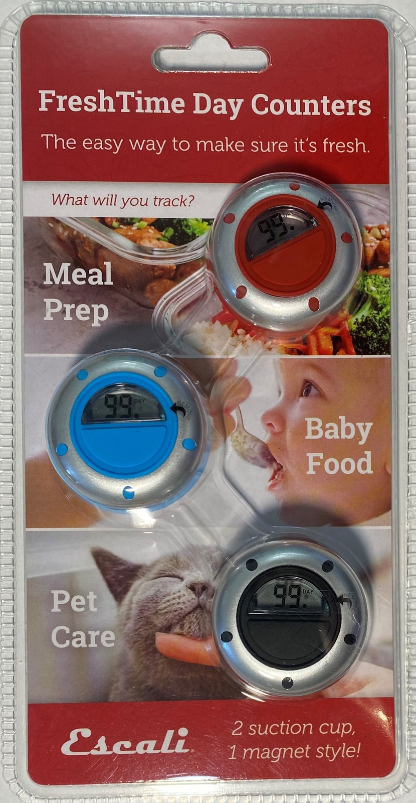 Escali FT3 Fresh Time Day Counters, Set Of 3 gallery