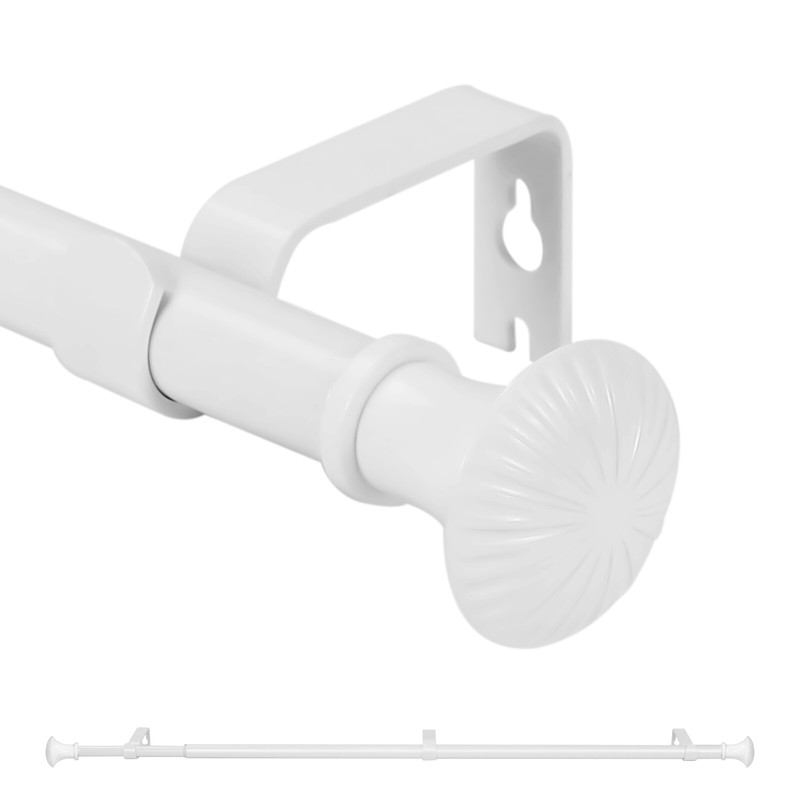 5/8" Adjustable Single Curtain Rod with Trumpet Finial, 28"-48"/"48-84"/"84-120" gallery