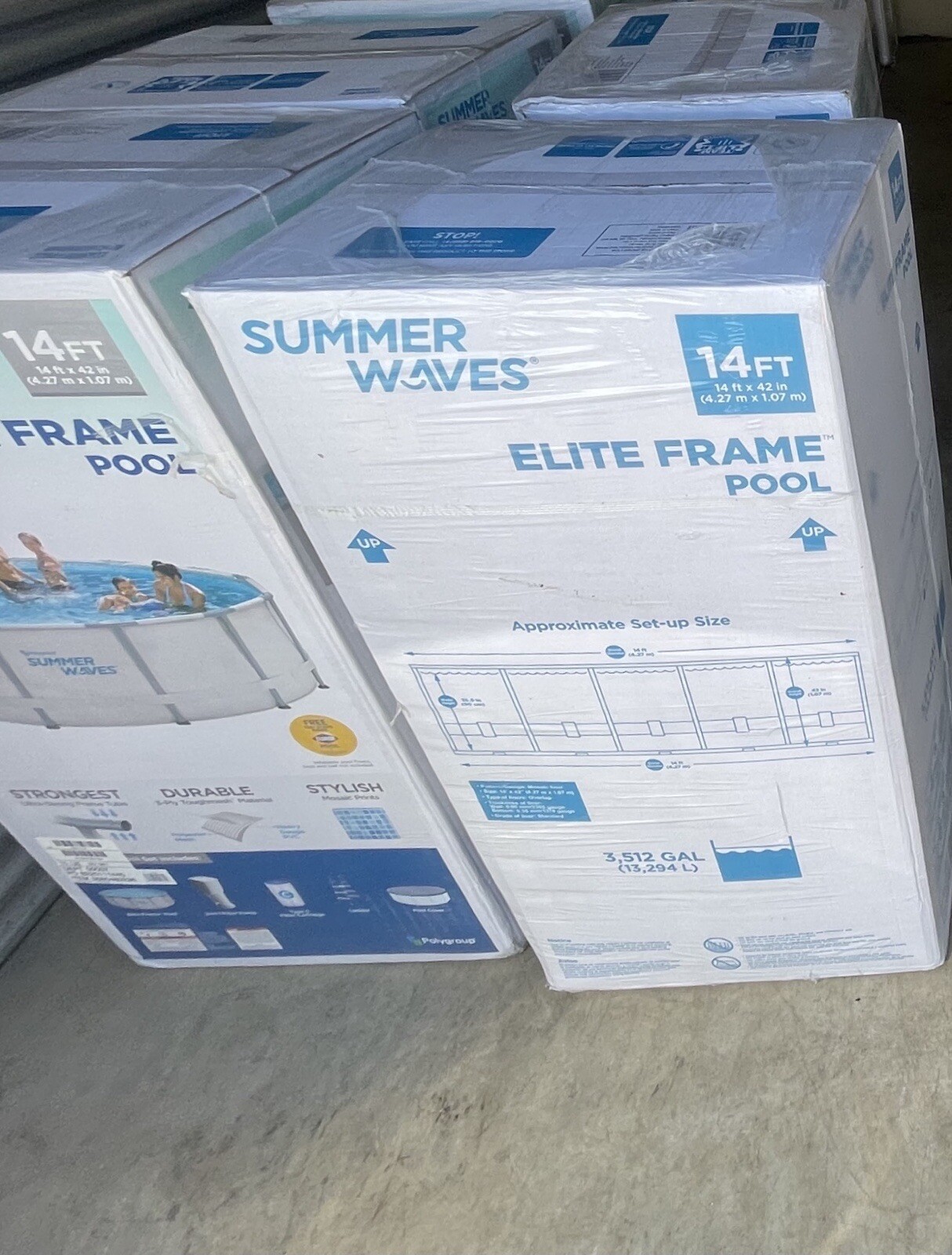 Summer Waves Elite 14'x42" Frame Pool with Filter Pump System (PICKUP IN DALLAS) gallery