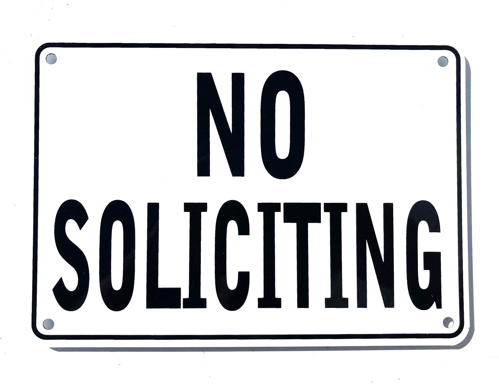 "NO SOLICITING" WARNING SIGN, METAL, HEAVY DUTY gallery