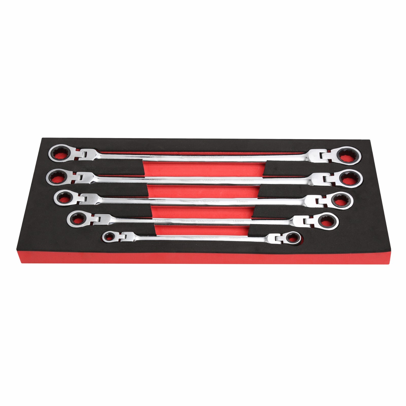 5Pcs Double Box End Ratcheting Wrench Universal Flexible Head Non-Reversible gallery
