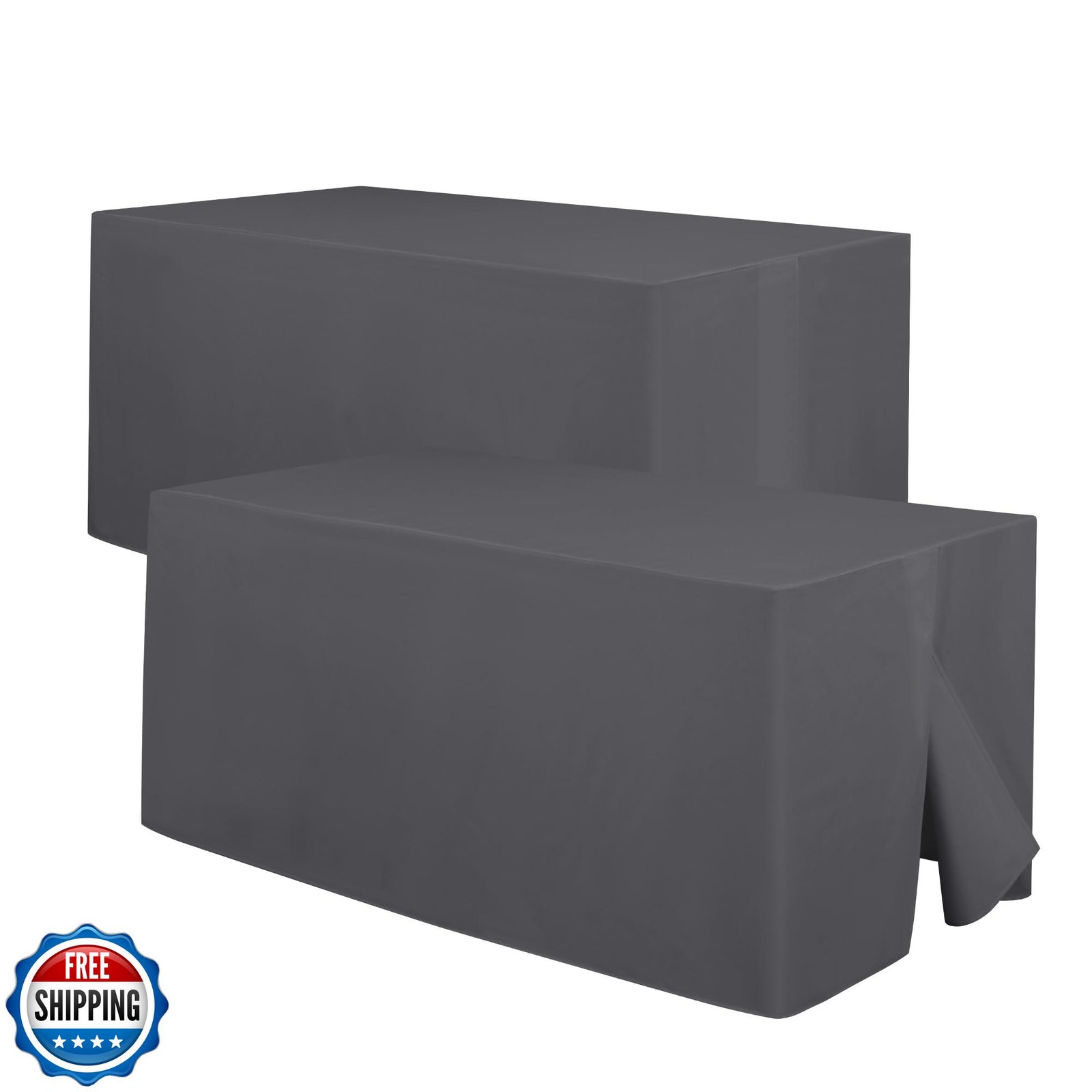 Hiasan Grey Waterproof Fitted Tablecloths 2 Pack, 30 x 72 Inch Tear Resistanc gallery