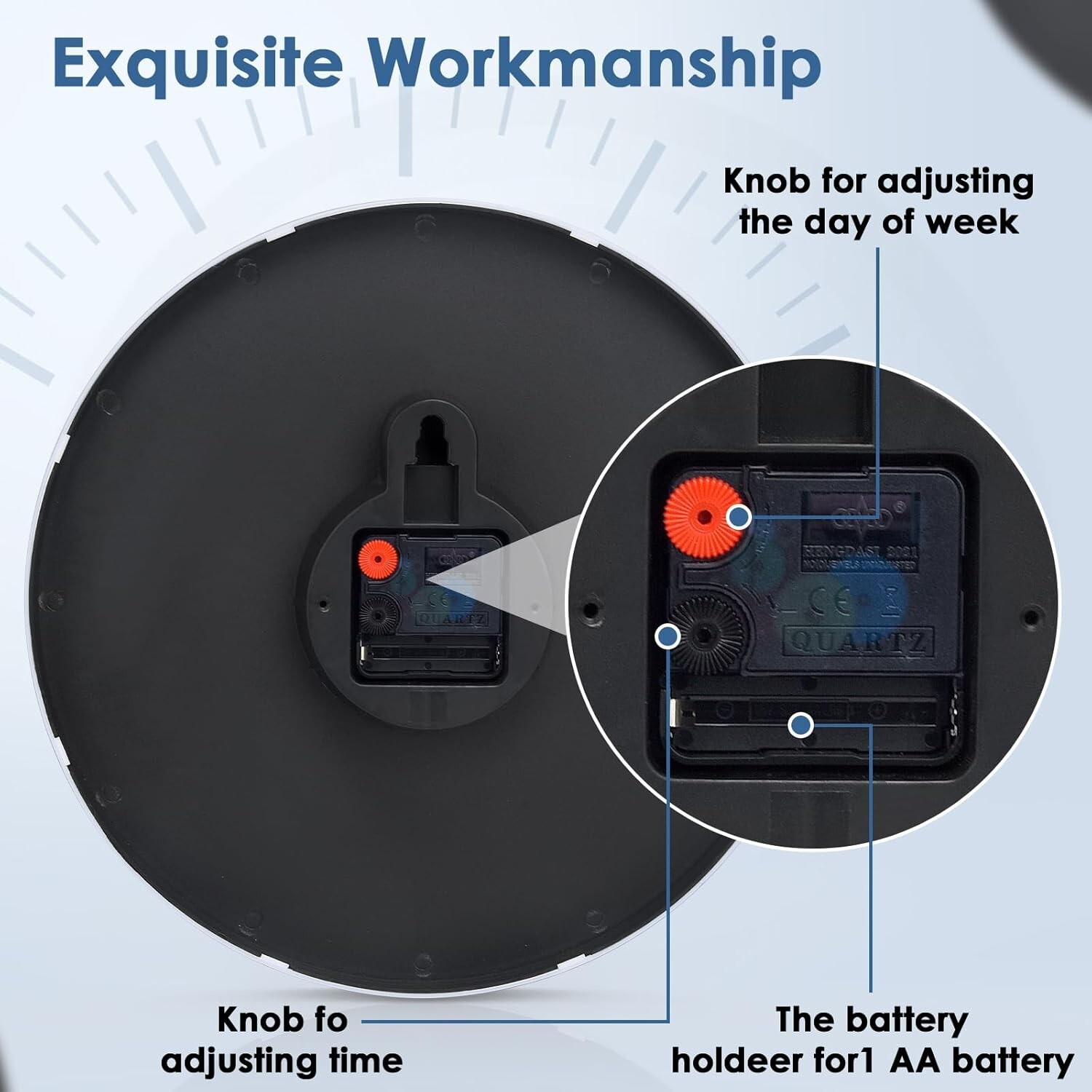 Black Backwards Wall Clock Runs Counterclockwise 12 Inch Battery Operated Rou... gallery