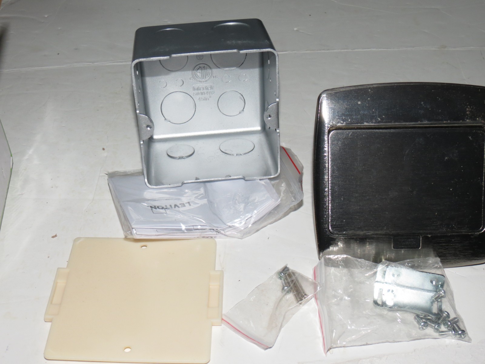 Pop-Up Floor Box with 15 Amp, Tamper-Resistant Self-Test GFCI Outlet, Brushed gallery