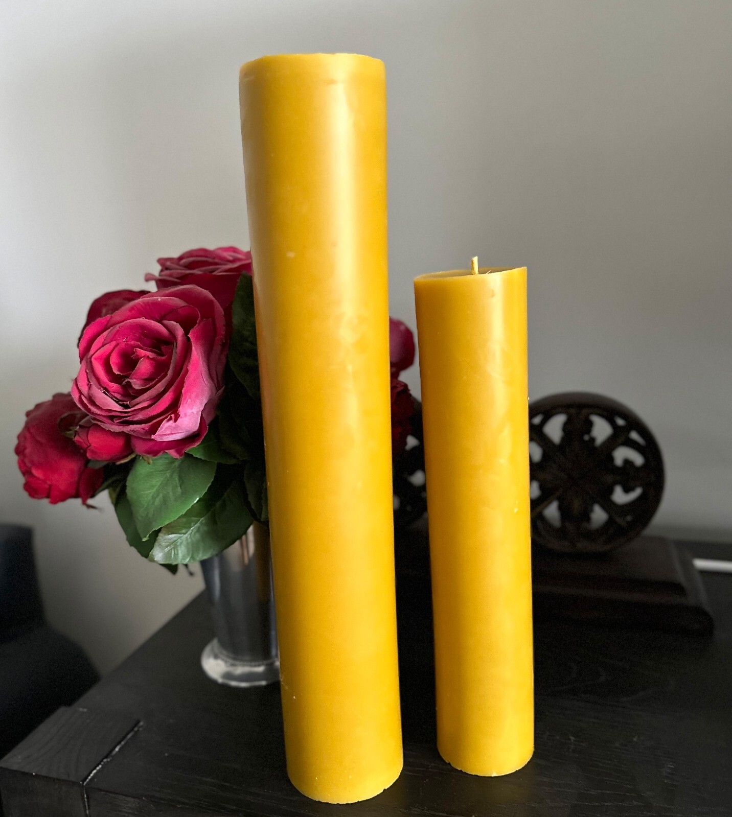 Handmade 100% Pure Beeswax Pillar Candles 100% Cotton Wick BIG SIZES gallery