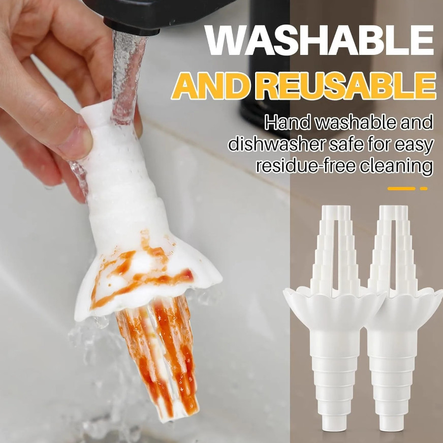2pcs White Bottle Emptying Transfer Kit Reusable Funnel Adapter Set - NEW gallery